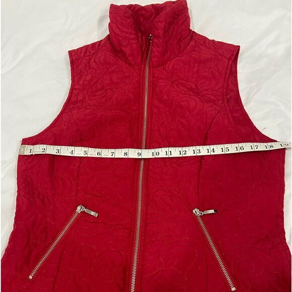 Christopher & Banks red quilted zipper up vest  size small - Picture 7 of 8